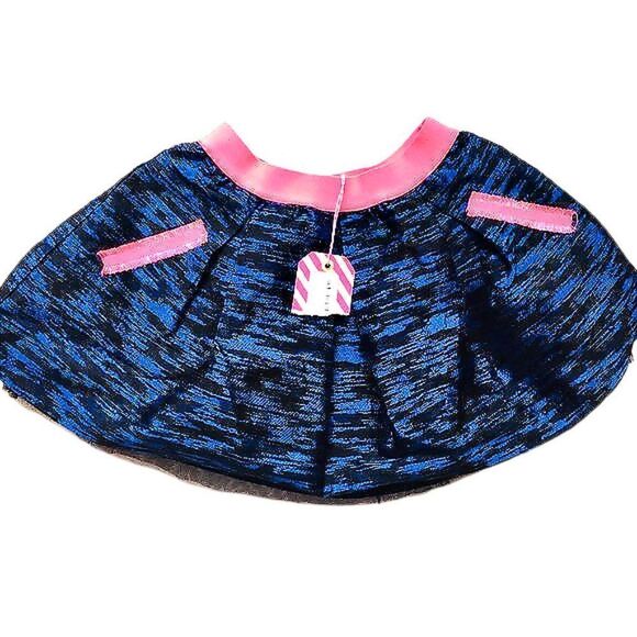 NEW Billieblush Jacquard Skirt Neon Pink Trim - Picture 2 of 7